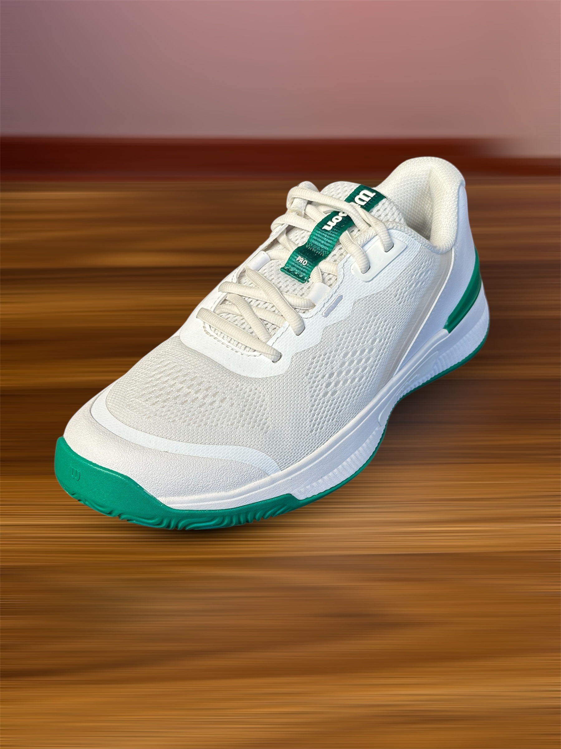 Giày Tennis/Pickleball Wilson INTRIGUE PRO Chính Hãng - Trắng Xanh Lá - Êm Ái, Ổn Định - Giảm Chấn - Bám Sàn